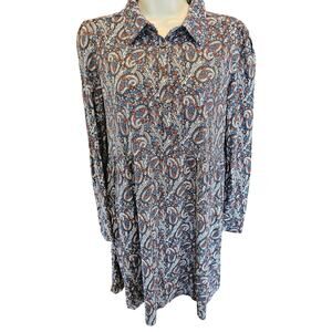 Boden Paisley Print Midi Dress - Blue and White